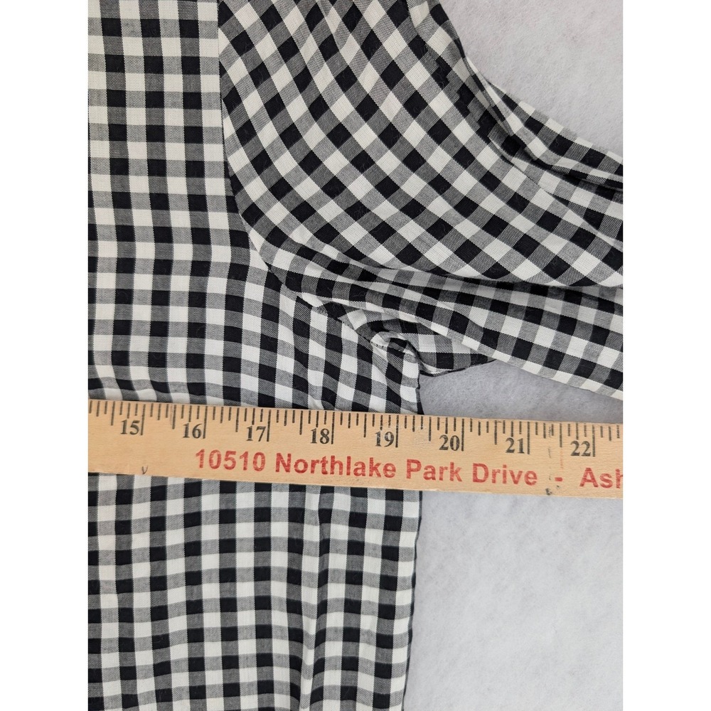 Daniel Rainn Blouse Women PS Black Gingham Ruffle Tiered Bell Sleeve Peasant Top - Picture 11 of 12